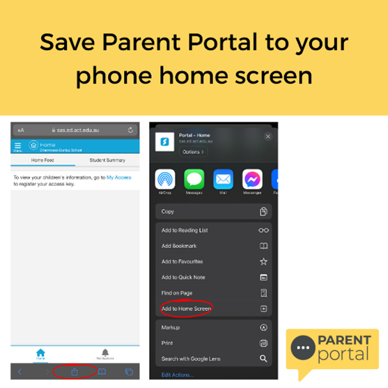 Step 2 of Parent Portal setup with graphic of software interface