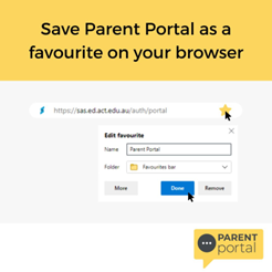 Step 1 of the Parent Portal shown as graphic of software interface